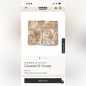 Lola blanket - Large Caramel and Cream